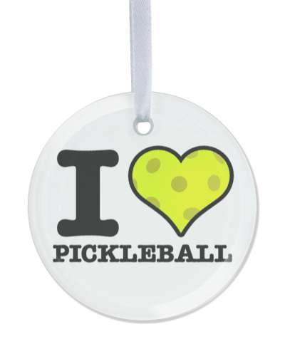 i love pickleball heart made of ball stickers, magnet