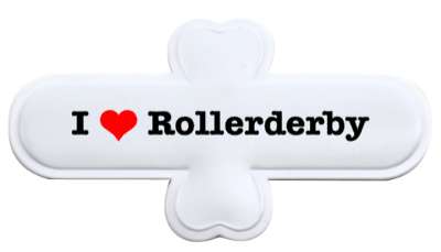 i love rollerderby heart dedicated stickers, magnet