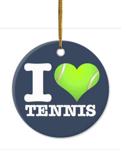 i love tennis heart made of tennis ball stickers, magnet