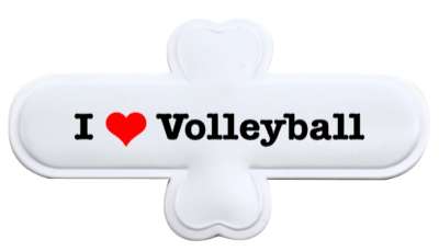 i love volleyball heart fun stickers, magnet