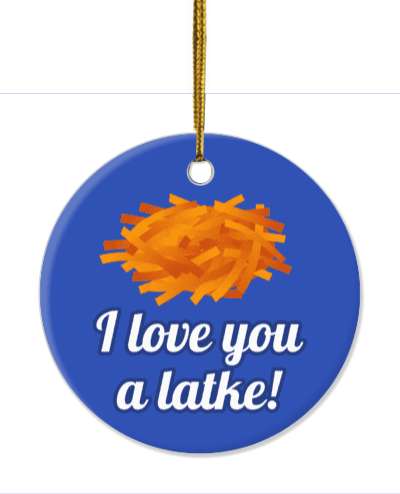 i love you a latke funny pun jewish stickers, magnet