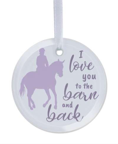 i love you to the barn and back horse riding love cursive stickers, magnet