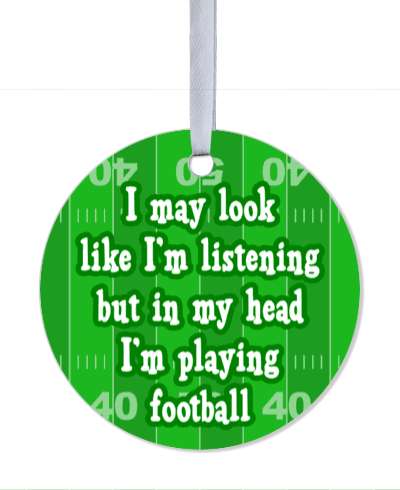 i may look like im listening but in my head im playing green football field stickers, magnet