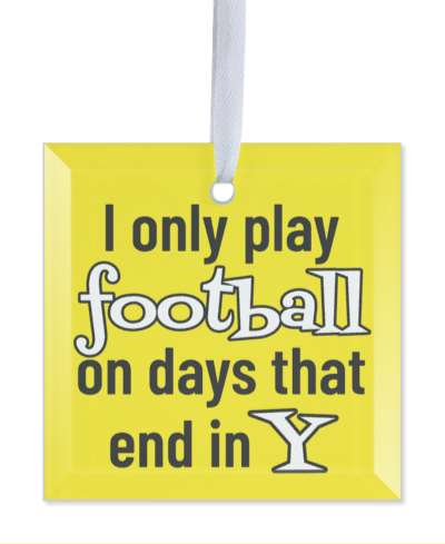 i only play football on days that end in y yellow stickers, magnet