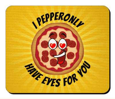 i pepperonly have eyes for you heart smile face pizza humor stickers, magnet
