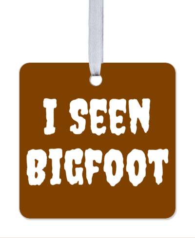 i seen bigfoot sasquatch funny brown white creepy fun stickers, magnet