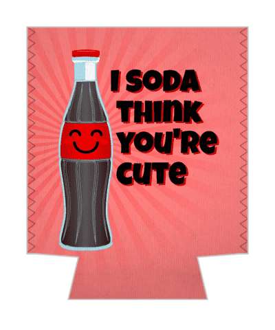 i soda think youre cute sorta pun stickers, magnet