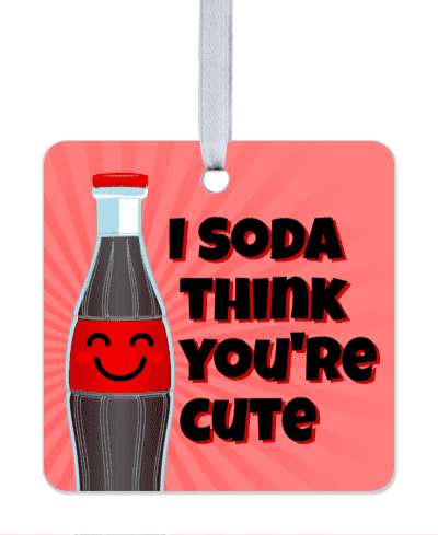 i soda think youre cute sorta red rays stickers, magnet
