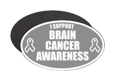 i support brain cancer awareness grey ribbons stickers, magnet