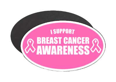 i support breast cancer awareness pink ribbons stickers, magnet