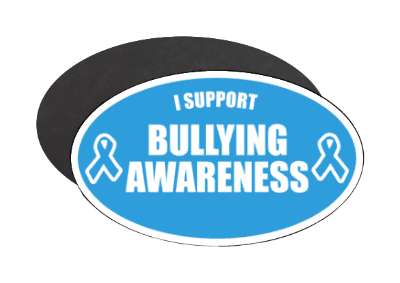 i support bullying awareness blue ribbons stickers, magnet