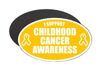 i support childhood cancer awareness gold ribbons stickers, magnet