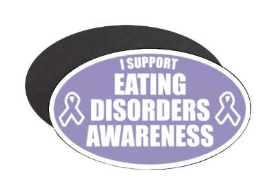 i support eating disorders awareness lilac ribbons stickers, magnet