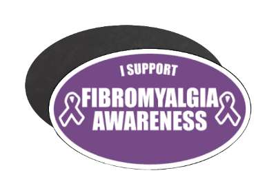 i support fibromyalgia awareness purple ribbons stickers, magnet