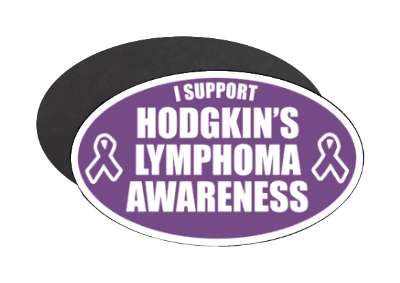 i support hodgkins lymphoma awareness purple ribbons stickers, magnet