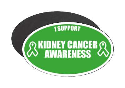 i support kidney cancer awareness green ribbons stickers, magnet