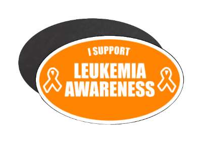 i support leukemia awareness orange ribbons stickers, magnet