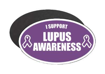 i support lupus awareness purple ribbons stickers, magnet