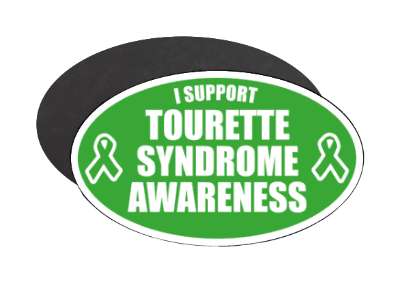i support tourette syndrome awareness green ribbons stickers, magnet