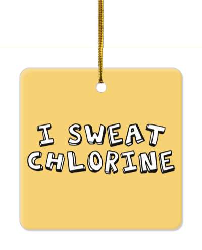 i sweat chlorine funny swimming saying pale orange stickers, magnet