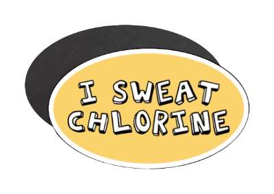 i sweat chlorine peach saying swimmer stickers, magnet
