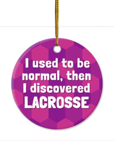 i used to be normal then i discovered lacrosse purple pattern stickers, magnet