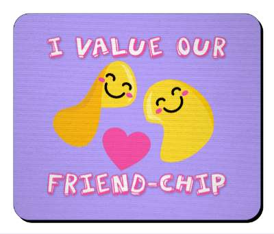 i value our friend chip two smile face potato chips heart stickers, magnet