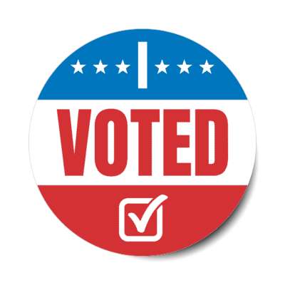 i voted political checkbox red white blue classic stars stickers, magnet