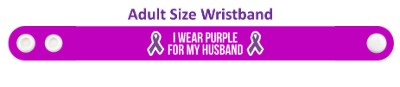 i wear purple for my husband alzheimers disease awareness wristband