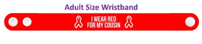 i wear red for my cousin aids hiv ribbon awareness wristband