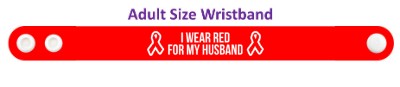 i wear red for my husband aids hiv awareness wristband