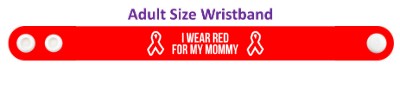 i wear red for my mommy aids hiv awareness ribbon wristband