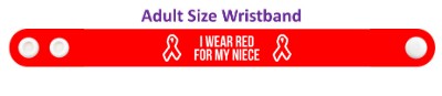 i wear red for my niece aids hiv awareness wristband