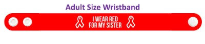 i wear red for my sister awareness aids hiv wristband
