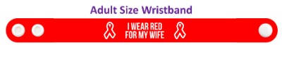 i wear red for my wife aids hiv awareness wristband