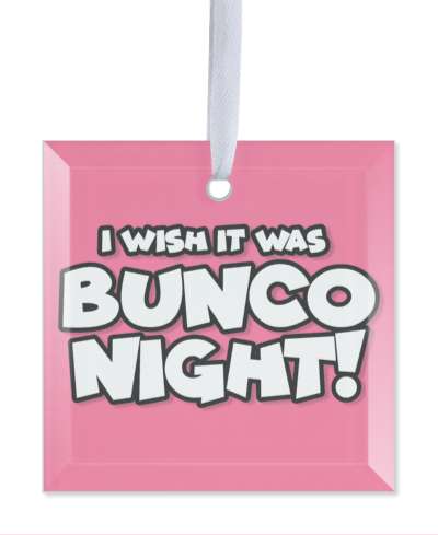 i wish it was bunco night white pink stickers, magnet