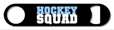 ice blue black white hockey squad team bold stickers, magnet
