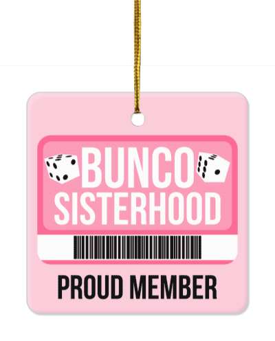 id card dice pink proud member of the bunco sisterhood stickers, magnet