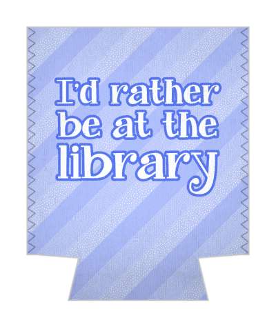 id rather be at the library light blue diagonal pattern stickers, magnet