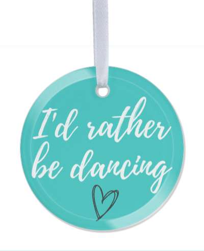 id rather be dancing teal heart cursive stickers, magnet