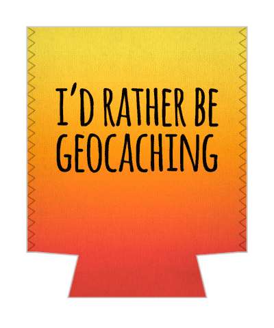 id rather be geocaching orange gradient stickers, magnet