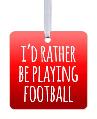 id rather be playing football tall letters red gradient stickers, magnet