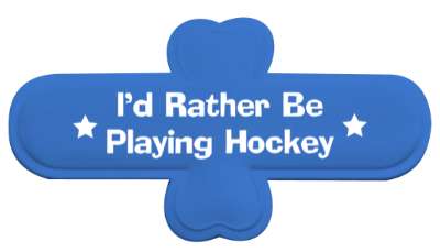 id rather be playing hockey goalie player stickers, magnet