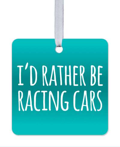 id rather be racing cars tall teal gradient stickers, magnet
