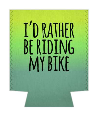 id rather be riding my bike green gradient stickers, magnet