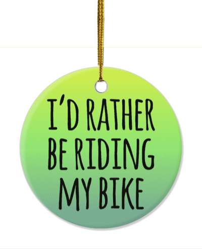 id rather be riding my bike tall letters green gradient stickers, magnet