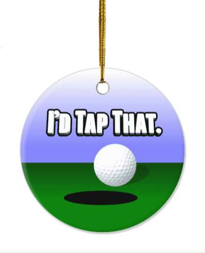 id tap that golfball near hole wordplay funny stickers, magnet