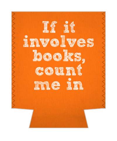 if it involves books count me in orange sketched words stickers, magnet