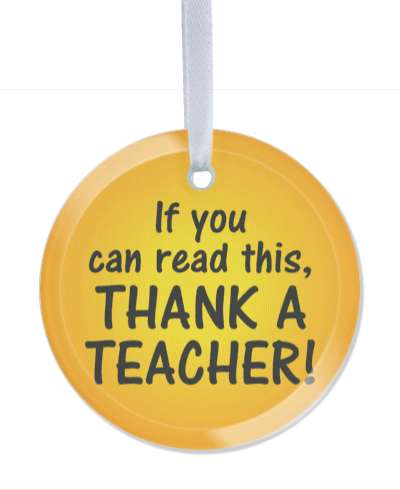 if you can read this thank a teacher orange gradient stickers, magnet