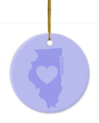 illinois state silhouette heart stickers, magnet